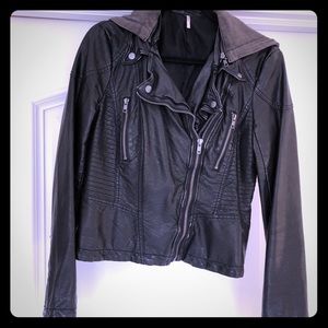 Free People Black Moto Biker Jacket